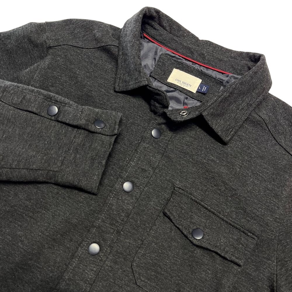 Civil Society Mens Large Dark Gray Jacket, Civil Society Mens Large Collared 446